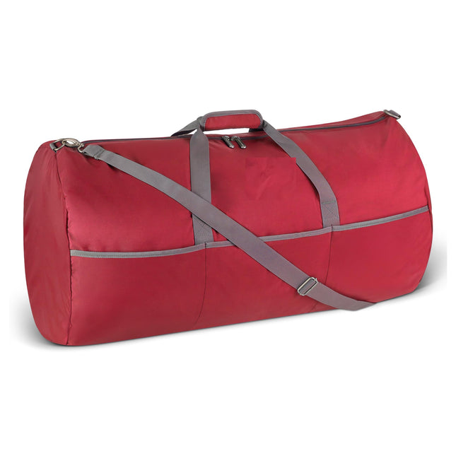 Amazon Essentials Extra Large Foldable Nylon Duffel Bag for Travel/Storage with Zippered Pockets, 32.4", 150L, 50-LBS Capacity, Red (Previously Amazon Basics)