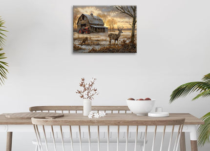 Estused Deer Wall Art Farmhouse Deer Wall Decor Rustic Old Barn 16"x12"