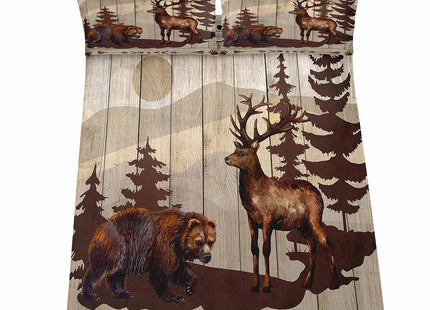 LUVIVIHOME 4PCS Brown Bear Sheets Set, Queen Bed Sheets, Deer Bedding, Moose Elk Woodland Animal Wildlife Hunting Lodge Rustic Cabin Farmhouse Bedding, 1 Fitted Sheet & 1 Flat Sheet with 2 Pillowcases