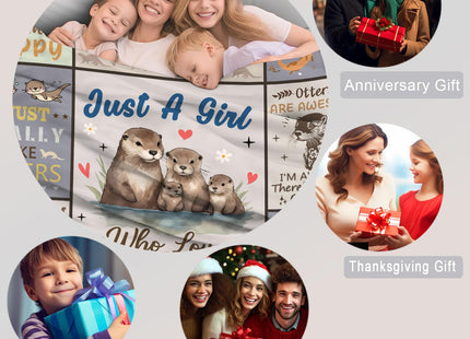 Norkobay Otters Blanket Gifts for Girls Kids,Sea Otters Stuff Animal Throw Blankets,Cute Otter Gifts for Adults Women Otter Lovers 50"X40"