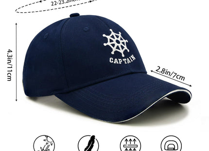 Wodeal Captain and First Mate Hat Set, Adjustable Matching Cotton Nautical Marine Sailor Baseball Caps, Boat Owner Gift