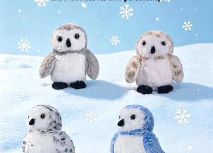 5 PCS Snowy Owl Stuffed Animal Set, 12'' Mommy Owl Plush Toy with 4 Babies