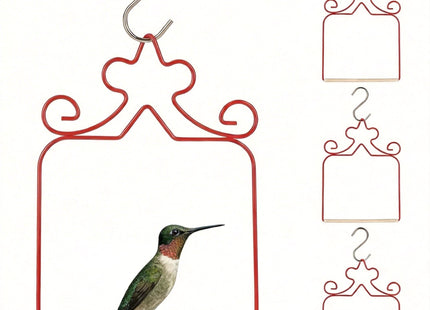 4-Pack Metal Hummingbird Swings Red