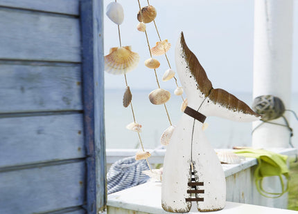Wovorins Rustic Wood Whale Tail Decor - Nautical Tabletop Decoration for Home & Beach Themed Coastal Decor