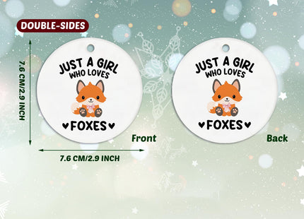 Fox Ornaments for Christmas Tree - Ceramic Fox Gifts for Women