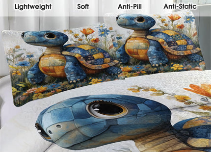 Jeminise Sea Turtle Pattern Quilt, Animal Patchwork Sea Turtle Quilt Set Patchwork Style, Premium Pattern Quilt Bedspread, Animals Bedding Quilts Gift for Men Women