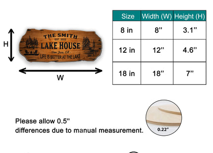 Lake House Sign, Personalized Outdoor Cabin Wood Wall Decor