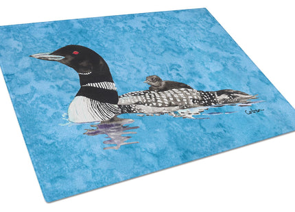 Caroline's Treasures 8718LCB Momma and Baby Loon Glass Cutting Board Large Decorative Tempered Glass Kitchen Cutting and Serving Board Large Size Chopping Board