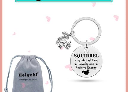 Heigebi Squirrel Gift Keychain for Squirrel Lover Gift for Women Men Zookeeper Coworker Christmas Birthday Gifts Animal Squirrels Keyring