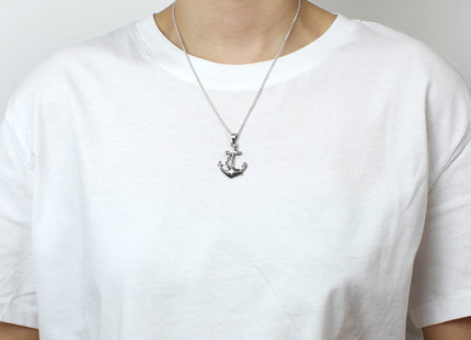 COSUMOSU Nautical Anchor 925 Sterling Silver Pendant - chain