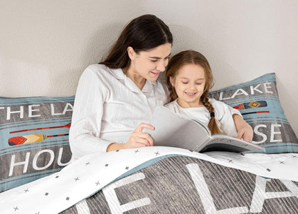 Feelyou Lake House Paddle Comforter Set Twin Size Kids Boys Girls Bedding