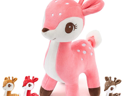 Lazada Christmas Plush Deer Stuffed Animal Pink Deer Plush Toy Baby Toys for Plump Tail 10 Inches Pink