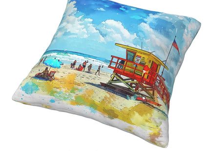 Coastal Beach Ocean Pillows Cover Set of 4 Lighthouse Boat Chair Decor Throw Pillow Covers Summer Pillowcase Cushion Case Nautical Pillow Decorative for Couch Sofa Home Office Outdoors 16x16 Inch