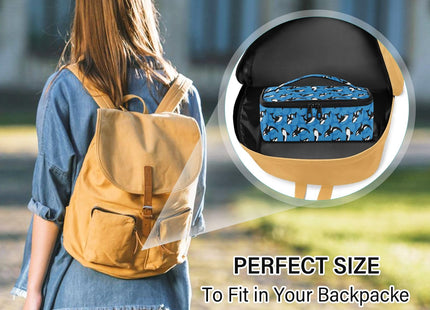 Sletend Orca Killer Whale Small Lunch Bag Little Insulated Lunch Box for Women Men Mini Kids Lunchbag Snack Container Portable Cooler Bag