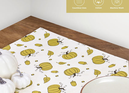 PurpleEssences Fall Pumpkin Placemats 13x19 in Set of 4 - Acorn