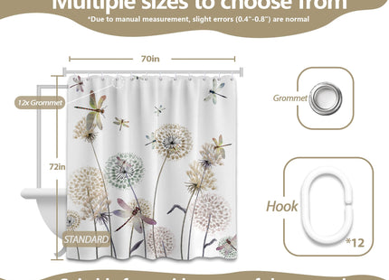 Tonmue Brown Shower Curtain, 72x72 in, Dragonfly