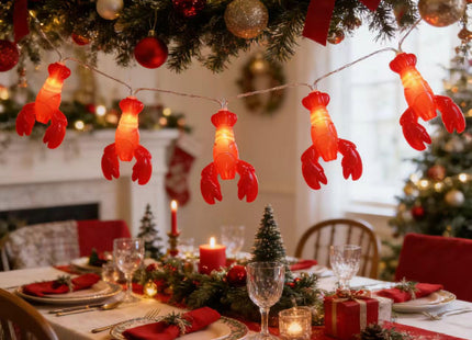 Sezrgiu Lobster String Light Battery Operated 20 LED Lobster Fairy Night Lamp for Summer Camping Wedding Birthday Bedroom Home Parties (3m/20led, Lobster)