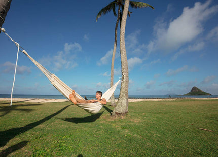 BYER OF MAINE Paradiso Hammock, Authentic Brazilian, Naturalesa, Recycled Cotton/Polyester Blend, Double, 142" L x 68" W, Holds up to 400lbs