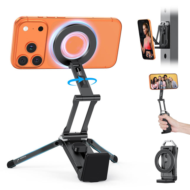 OMOTON TP02 [360° Rotating] Stable Clip Magnetic Phone Tripod for iPhone 17