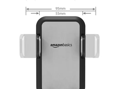 Amazon Basics Universal Portable Smartphone Holder for Car, Air Vent Mount, 360° Rotation, Easy to Install, One-Handed Release, Adjustable and Secure, Grey