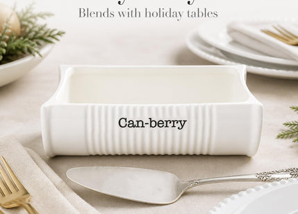 Mud Pie Can-Berry Ceramic Cranberry Serving Dish, Includes Spatula