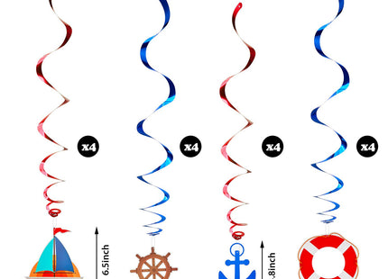 WILLBOND 18 Pieces Nautical Party Decorations Cruise Door Banner