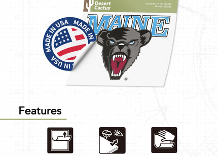 Desert Cactus Maine Black Bears Sticker Decal (IND 00001)