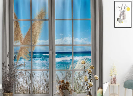Yieldeer Beach Coastal Ocean Sea Shower Curtain, 60x72 in