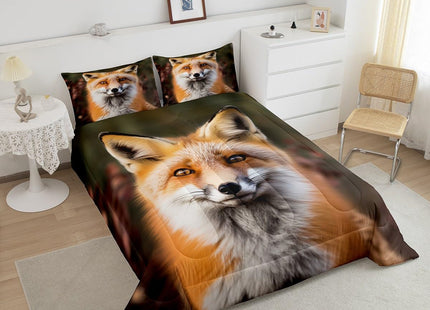 Feelyou Fox Woodland Digital Comforter Set Twin Size Bedding