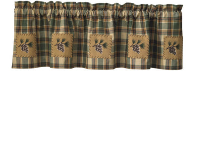 Scotch Pine Pinecone Curtain Valance 60" by 14"