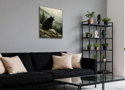 Halioyo Forest Black Bear Wall Art, Rustic Farmhouse Wall Decor(12x16 in)