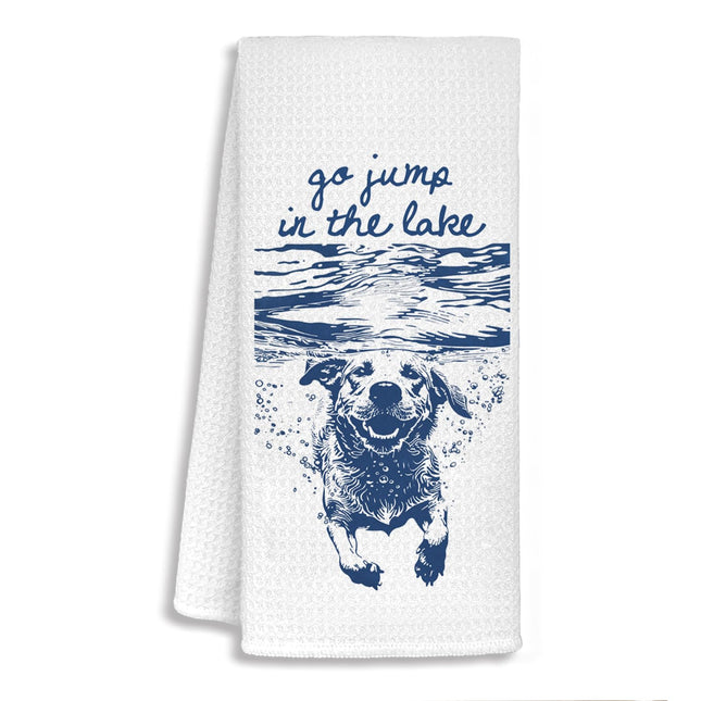 STHTTSW Lake House Decor Dish Towels,Lake House Gifts, Funny Dog Hard Towels Decorative, Dog Lover Mom Gifts Hand Towels Drying Cloth for Kitchen Bathroom Decor, 16x24 Inch