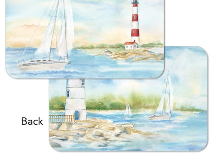 CounterArt Lighthouse Scene Reversible Easy Care Placemat 4 Pack