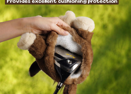 Driver Headcover Funny Golf Headcover Animal Golf Club Head Covers Gorilla Alces Moose Mammoth Design Black Plush Golfing Gifts for Men Women Golfer Fits up to 460CC Driver Head