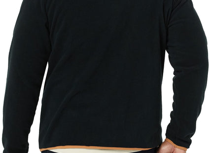 Amazon Essentials Men's Snap-Front Pullover Polar Fleece Jacket, Black Camel Color Block, X-Large