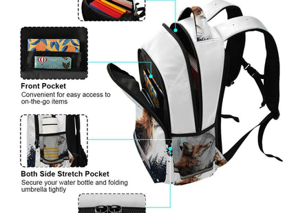 Fox Backpack for Students Boys Girls Fox under The Moon School Bag Travel Daypack Rucksack