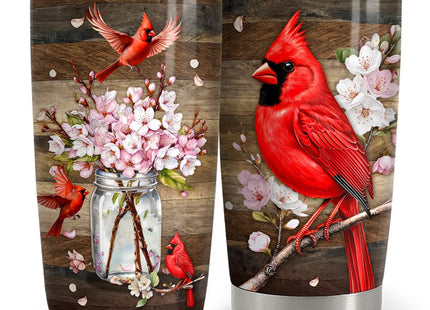 SANDJEST Cardinal Tumbler 20oz Stainless Steel Insulated Travel Mug Cup for Women Girls Gifts for Birthday Christmas