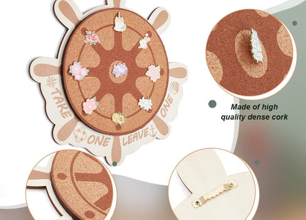 BENECREAT Cork Brooch Board, Wall Cork Tray Nautical Compass Pin Board for Brooch Pin Storage, Jewelry Display, Office Home and School Decor, 11.8x11.8 Inch, 0.5 Inch Thick