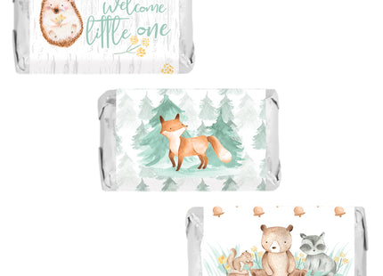 Woodland Baby Shower Candy Bar Wrappers, Woodland Creatures, 42 Count