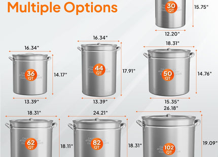 ROVSUN 50QT Stainless Steel Seafood Boil Pot With Strainer Basket, Lid & Hook, Versatile Stock for Crab, Lobster, Shrimp Boiling, Heavy-Duty Turkey Fryer for Outdoor Cooking & Gatherings