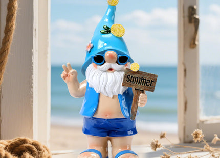 Garden Summer Gnomes Statue Coastal Decor for Outdoor Beach Gift for Women
