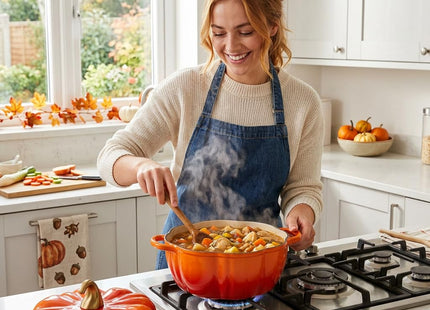QuliMetal Pumpkin Dutch Oven Set of 2, 4QT and 2QT Pumpkin Pots for Cooking