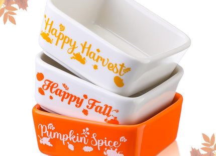 Tanlade 3 Pcs Fall Candy Bowl Ceramic Mini Autumn Serving Dish
