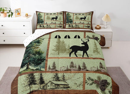 Moose Bear Pine Comforter Set Twin Size Girls Boys Kids Bedding