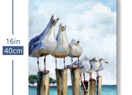 SUMGAR Canvas Wall Art, Coastal Seagull Room Decor, 12x16 Inch