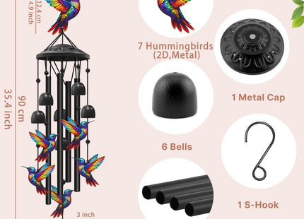 Hummingbird Wind Chimes for Outside,Metal Chime,Hummingbird Gifts for Women