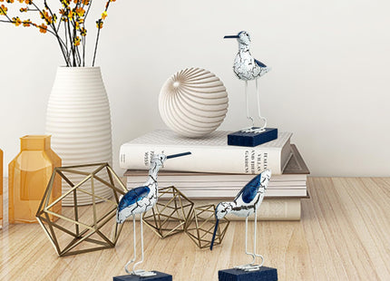EVINIS 3Pcs Wooden Coastal Decor, Bird Figurines Nautical Decor for Home,Table,Balcony,Garden, Beach Outdoor Decor
