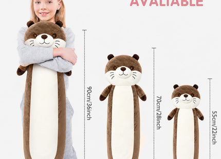 Tianmihou Giant 36inch Otter Long Plush Toy Body Pillow, Cute Otter Stuffed Animal Large Plushie Doll, Big Brown Soft Otter Plush Toy Gift for Kids Boy & Girls, Birthday