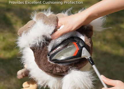 Driver Headcover Funny Golf Headcover Animal Golf Club Head Covers Alces Moose Design Black Plush Golfing Gifts for Men Women Golfer Fits up to 460CC Driver Head