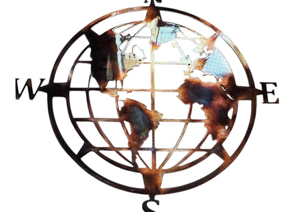 Nautical Compass Wall Art with Globe 20" 30",34" or 36"